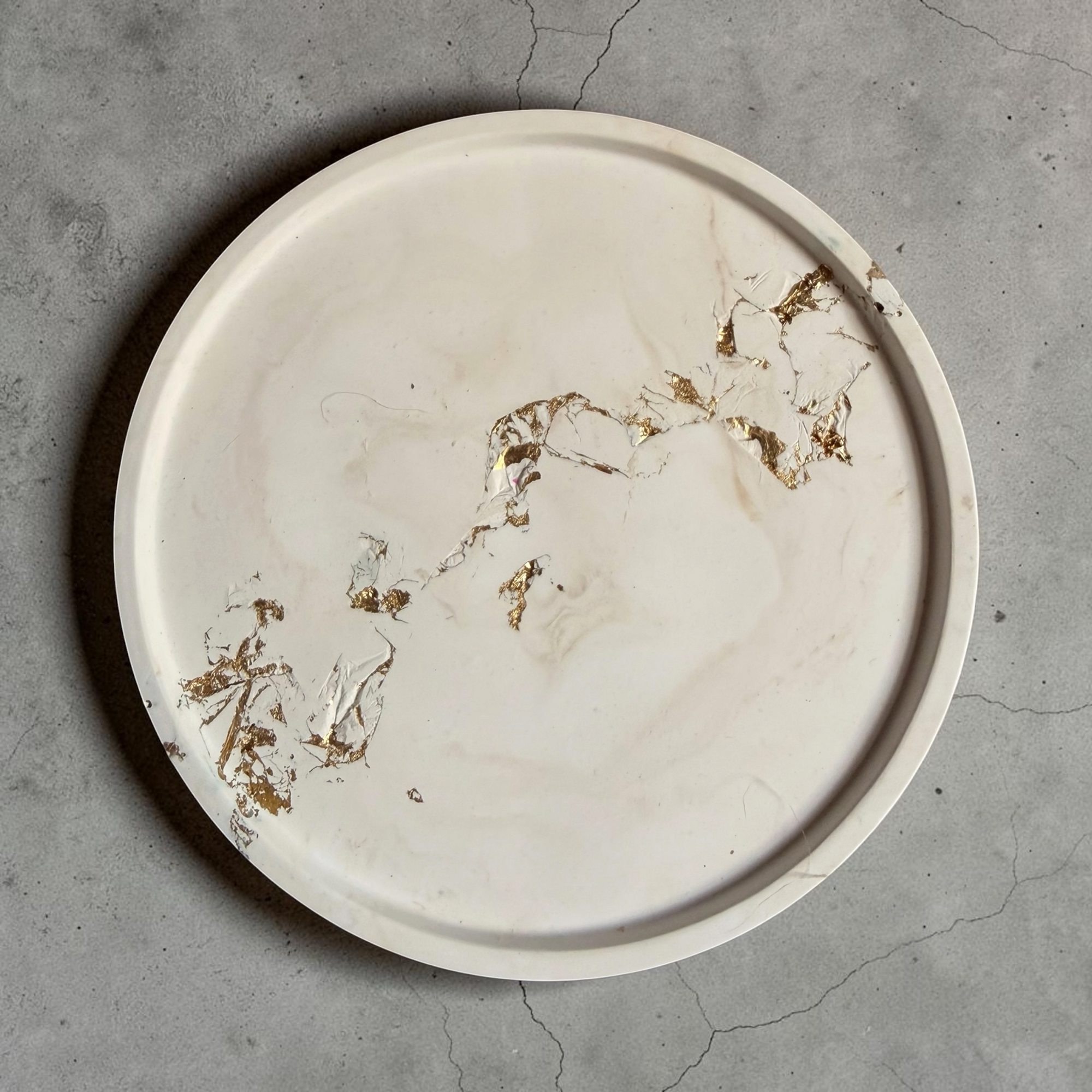 Craft & Babble Decorative Gold Leaf and Marble Tray