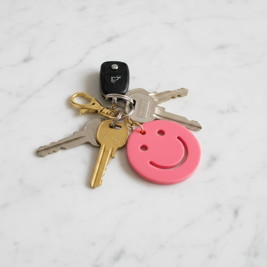 Smiley Face Keyring