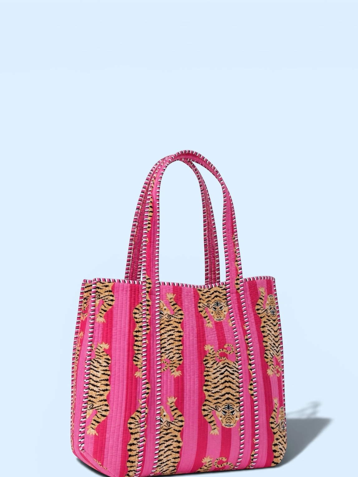 Quilted Tiger Print Everyday Tote Bag