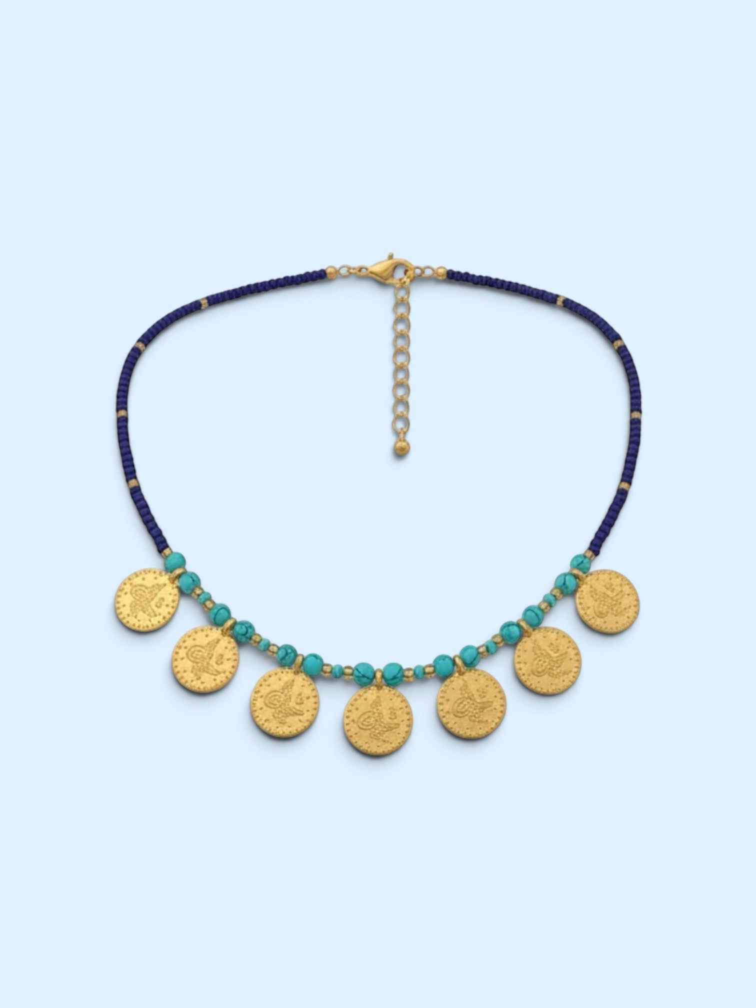 The 'Joni' Gold Coin Beaded Necklace
