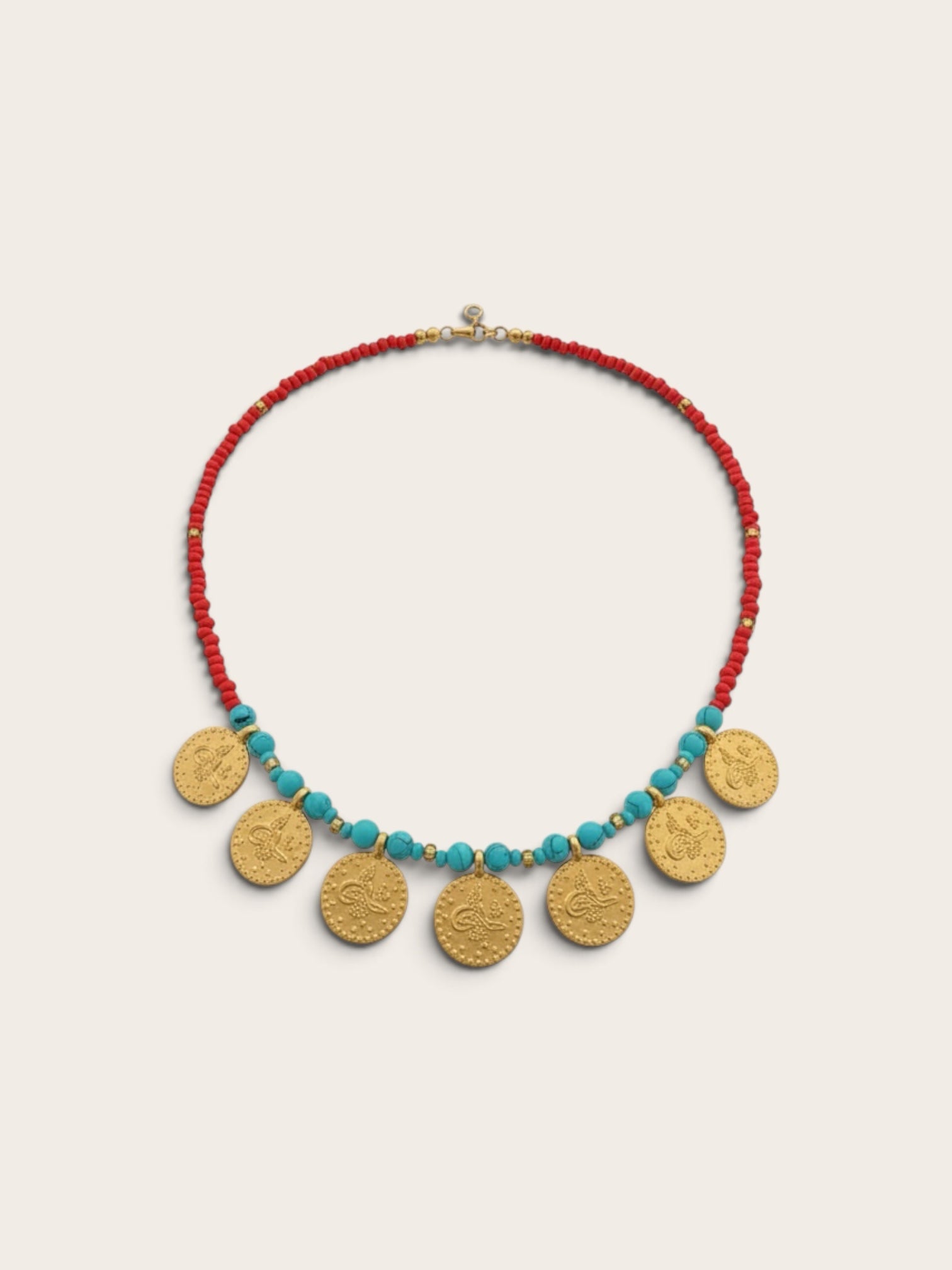 The 'Joni' Gold Coin Beaded Necklace