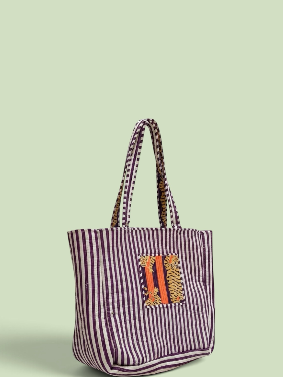 Quilted Tiger Print Everyday Tote Bag