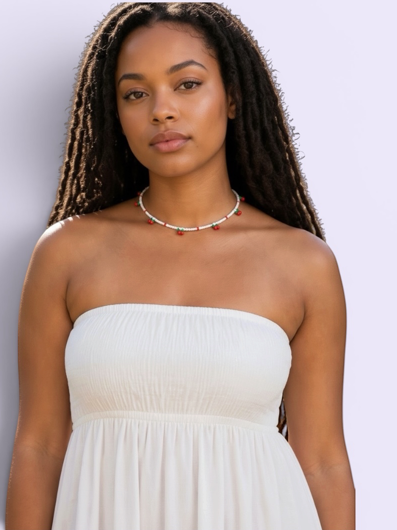 The "Marnie" Cherry Beaded Necklace