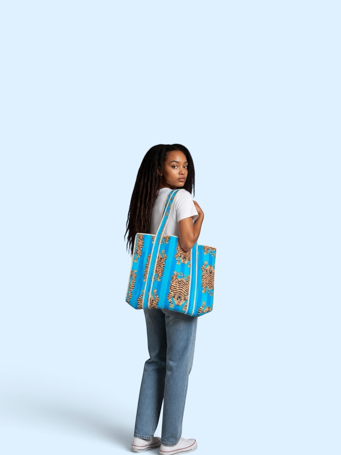 Quilted Tiger Print Everyday Tote Bag