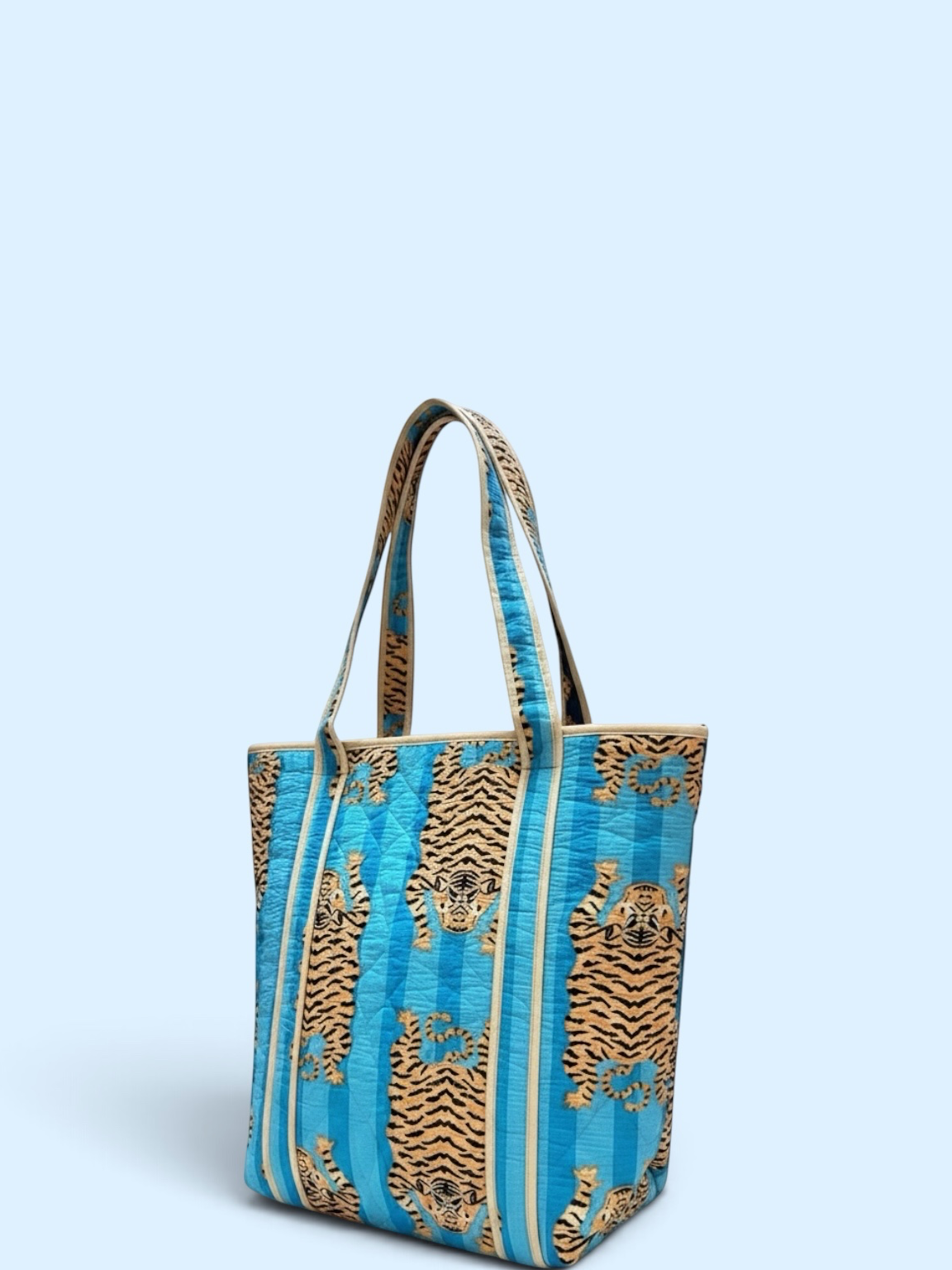 Quilted Tiger Print Everyday Tote Bag