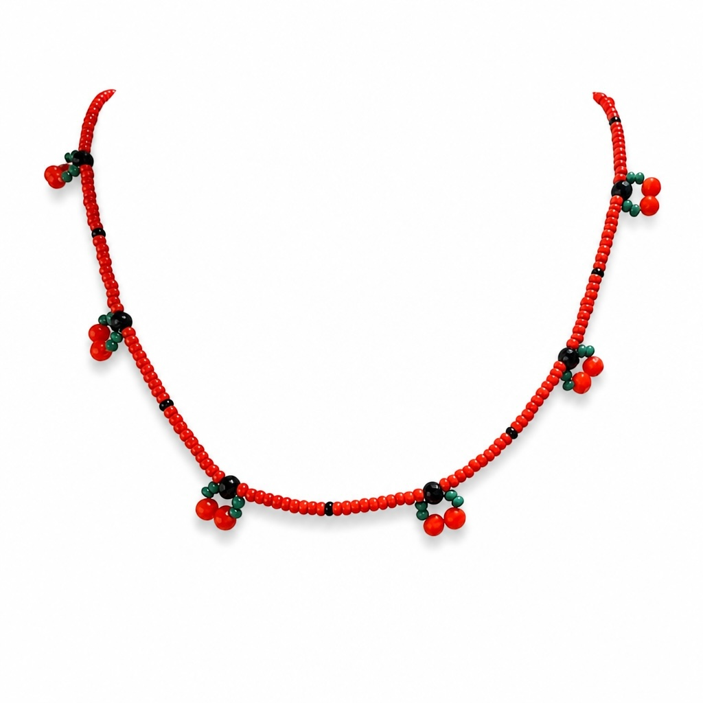 The "Marnie" Cherry Beaded Necklace